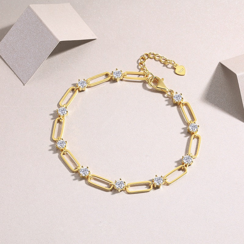Luxurious Fashion Moissanite Light Luxury Bracelet | Gold Plated S925 Silver 💎