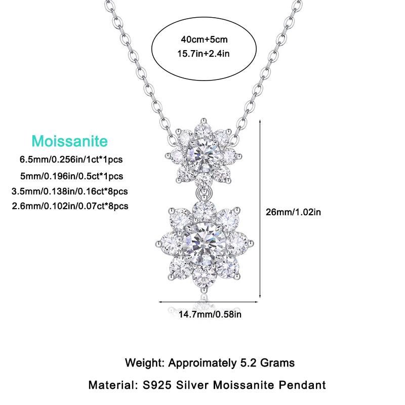 Sunshine Flower Language – Moissanite Pendant Set
A radiant floral-inspired design with premium moissanite, crafted in platinum-plated S925 silver for a refined, luxurious shine.