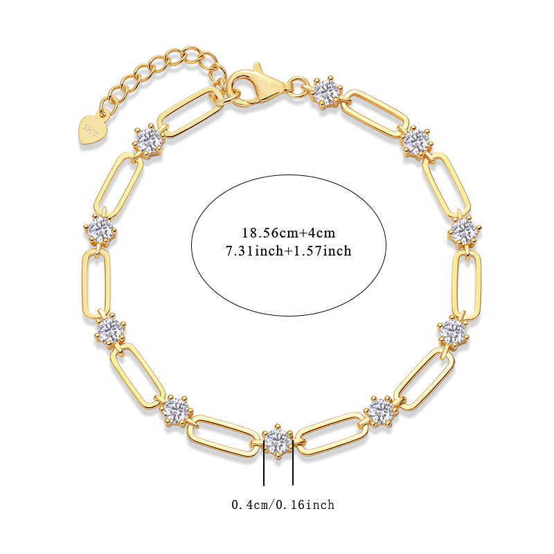 Luxurious Fashion Moissanite Light Luxury Bracelet | Gold Plated S925 Silver 💎