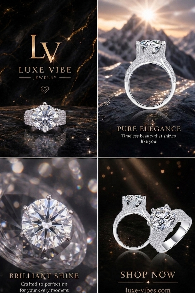 Eternal Vow - A Wedding Ring Set With 5-carat Top-quality Moissanite S925 Silver And Platinum-plated Diamond 💎