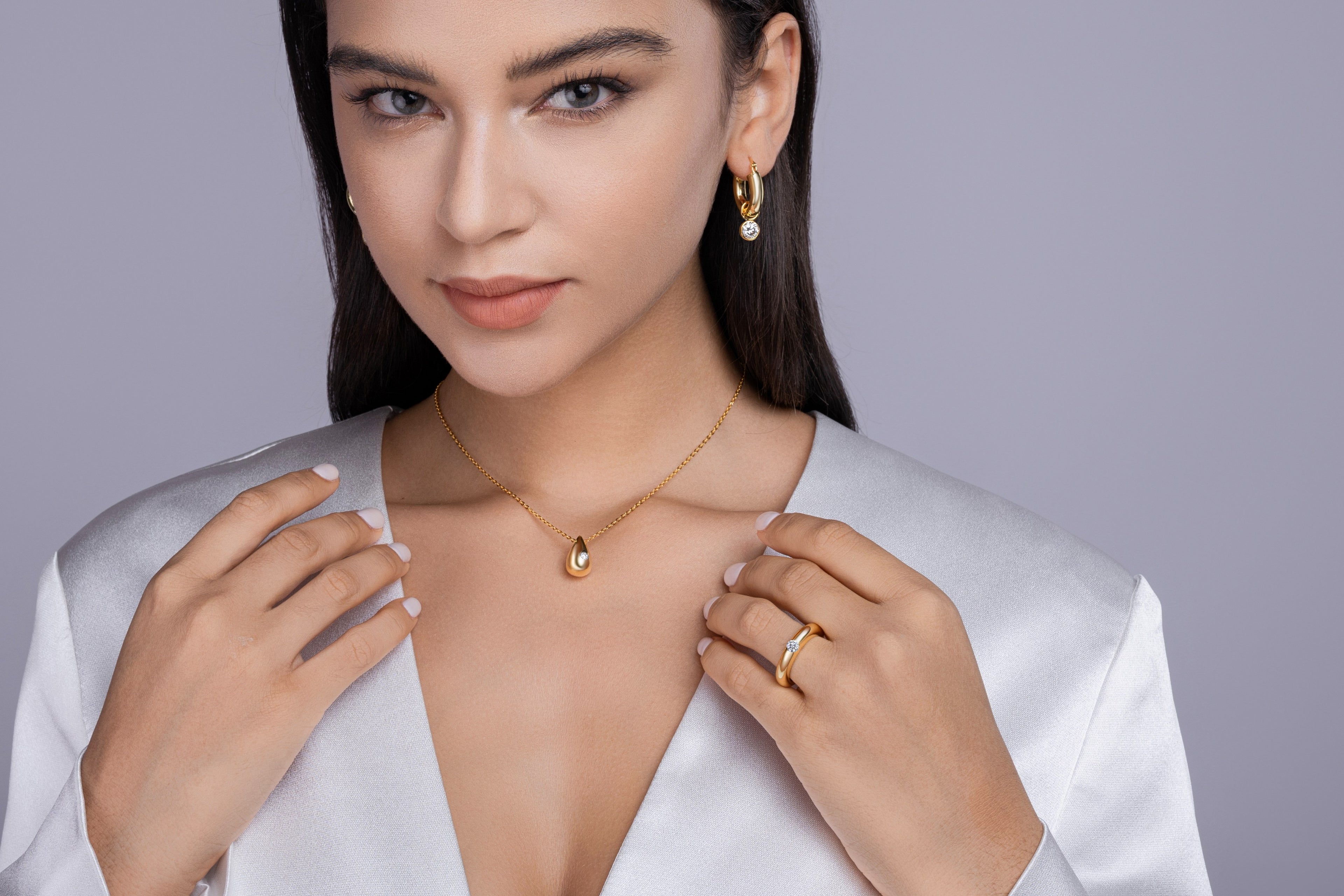 Angel Light Wing - A Luxurious And Fashionable Light Luxury Jewelry Silver Ring Set With Top-quality Moissanite, S925 Silver Plated Platinum