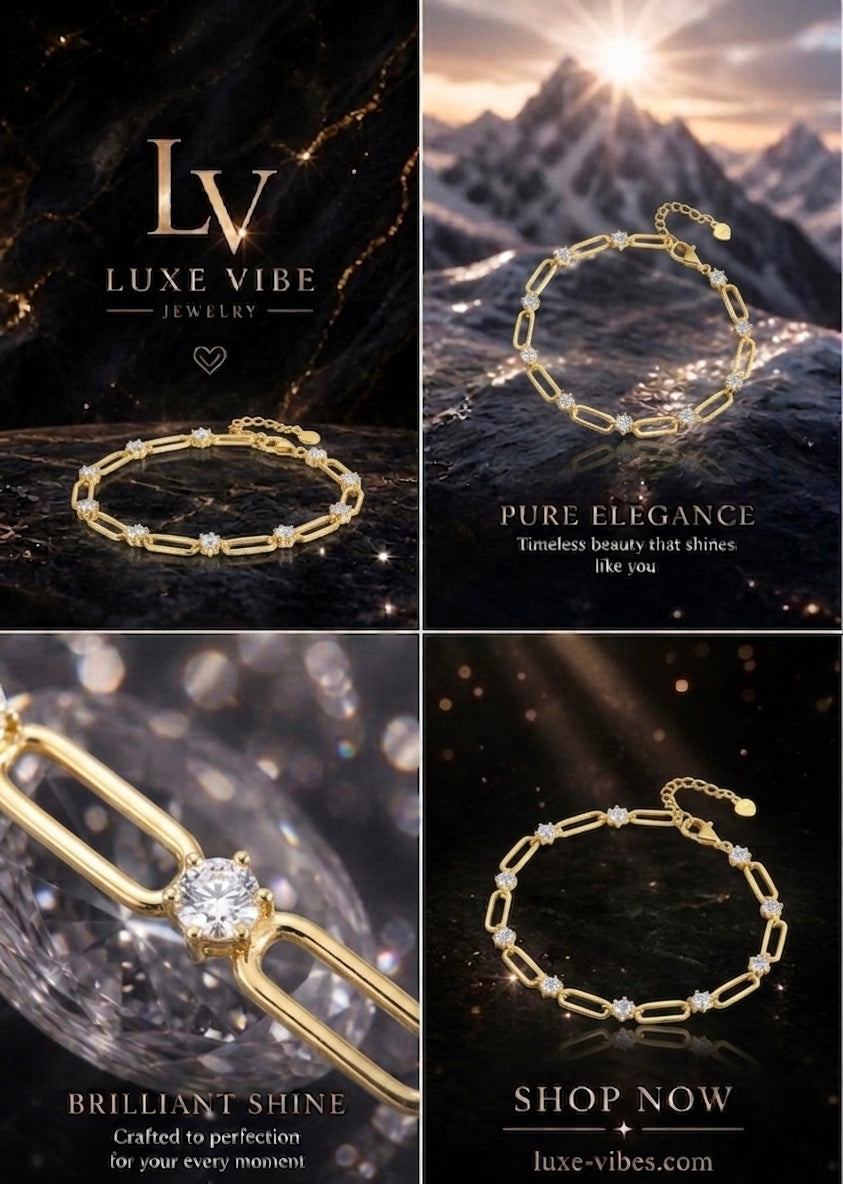 Luxurious Fashion Moissanite Light Luxury Bracelet | Gold Plated S925 Silver 💎