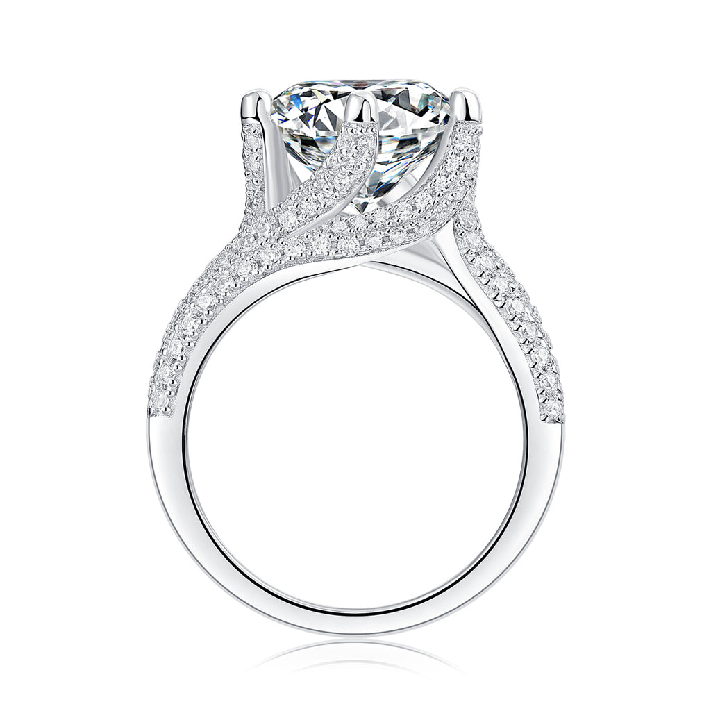 Eternal Vow - A Wedding Ring Set With 5-carat Top-quality Moissanite S925 Silver And Platinum-plated Diamond 💎