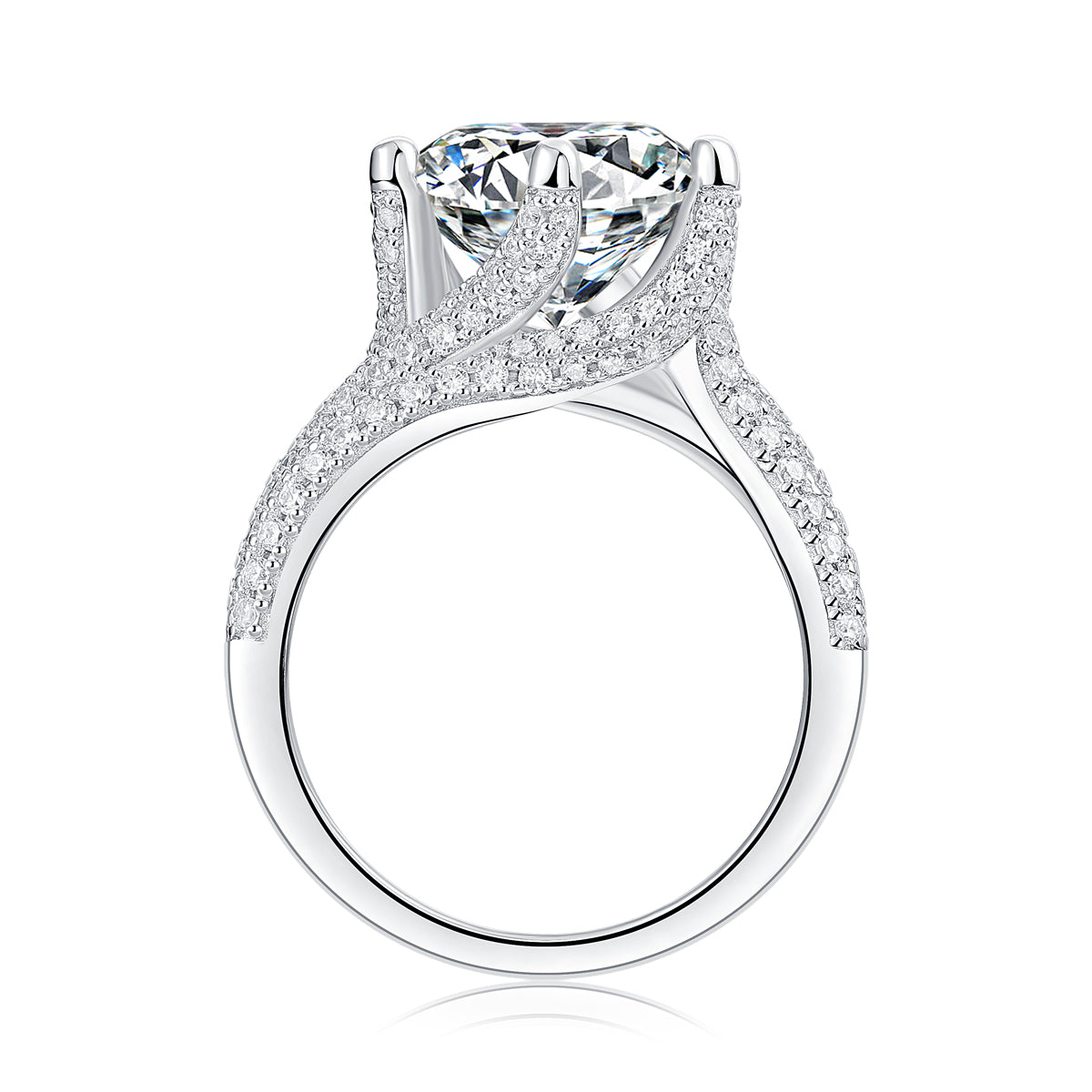 Eternal Vow - A Wedding Ring Set With 5-carat Top-quality Moissanite S925 Silver And Platinum-plated Diamond 💎