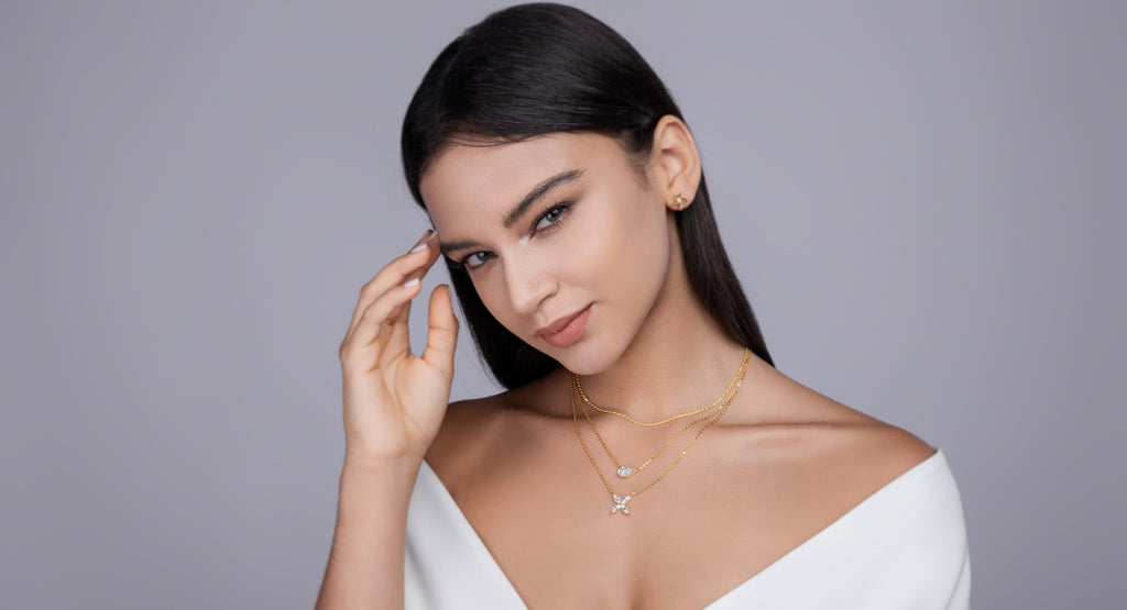 Pear-Cut Moissanite Gold Necklace | S925 Silver