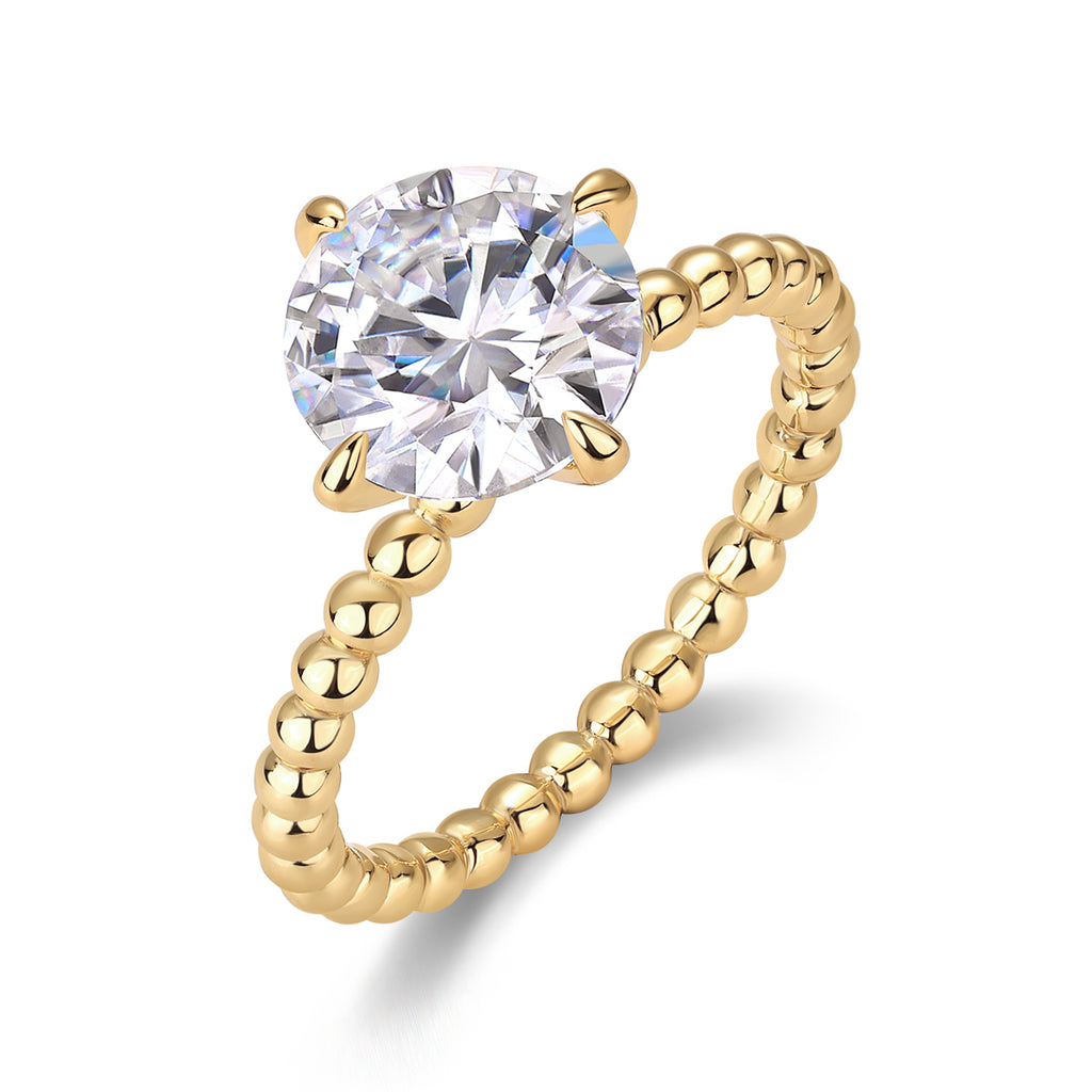 Forget-Me-Not" Luxury 3-Carat Moissanite Wedding Ring | Gold Plated S925 Silver