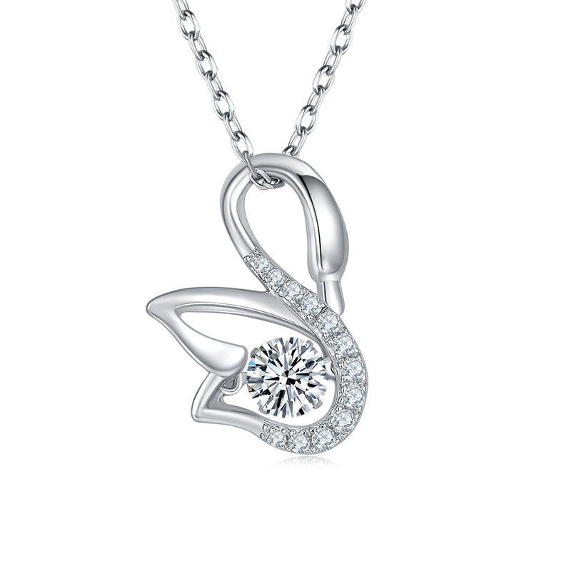 Luxury Moissanite & Platinum Plated S925 Pendant 🦢💎