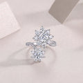 Petal Morning Dew" 1ct Moissanite Wedding Ring | Platinum Plated S925 Silver