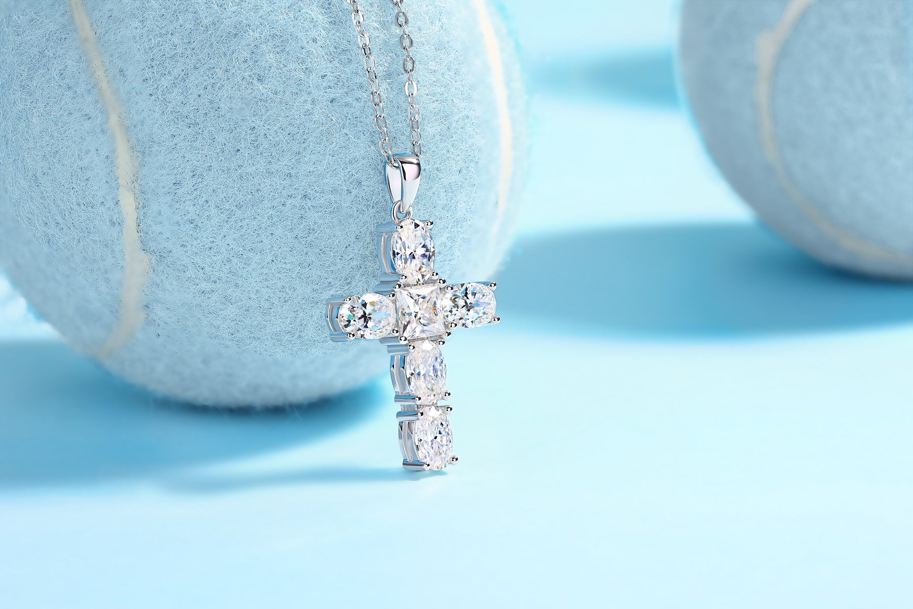 Eternal Faith – Moissanite Cross Necklace
A symbol of grace and brilliance. This elegant cross pendant is crafted with top-quality Moissanite stones, offering a stunning sparkle that stands the test of time.