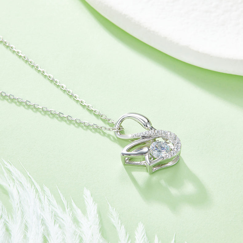 Luxury Moissanite & Platinum Plated S925 Pendant 🦢💎