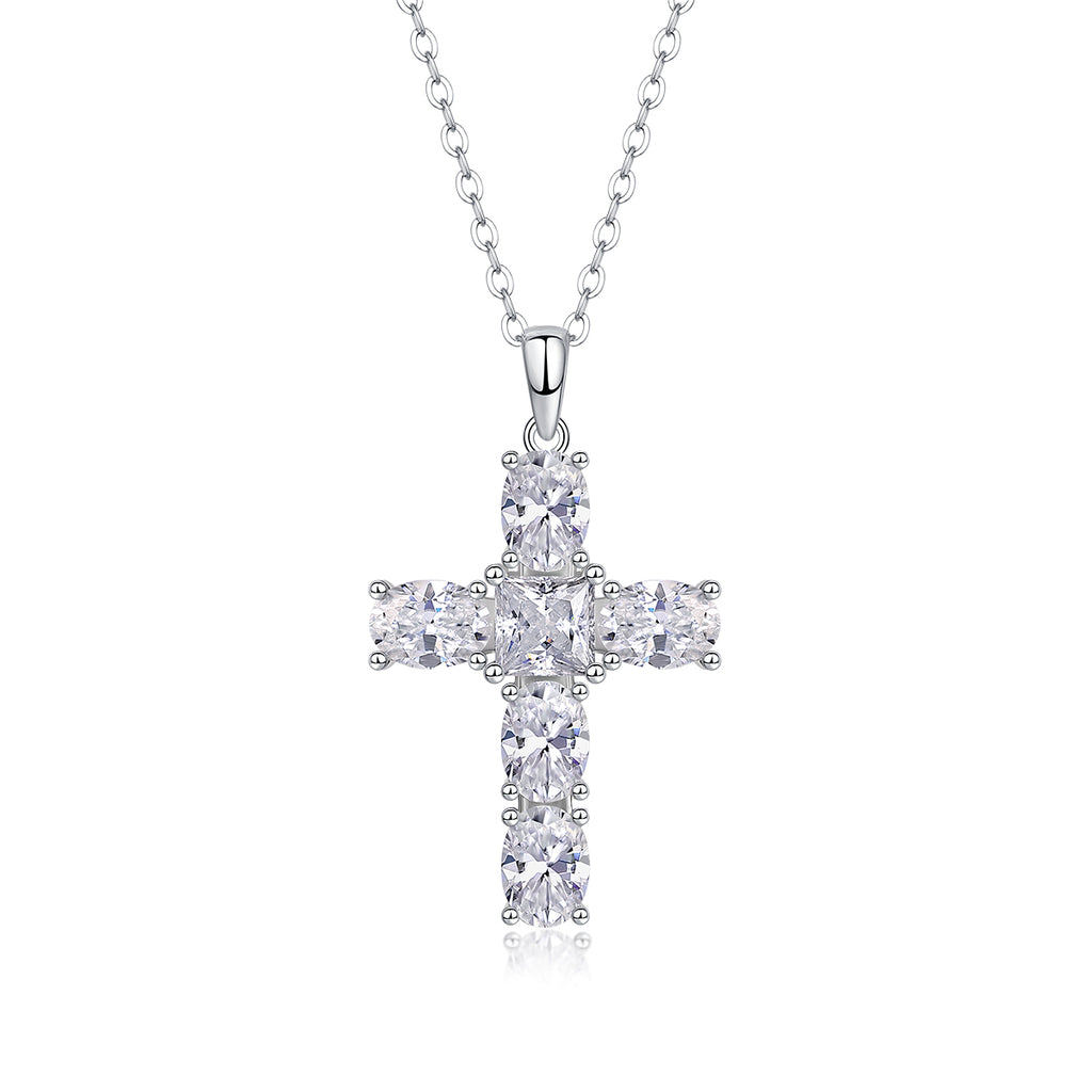 Eternal Faith – Moissanite Cross Necklace
A symbol of grace and brilliance. This elegant cross pendant is crafted with top-quality Moissanite stones, offering a stunning sparkle that stands the test of time.