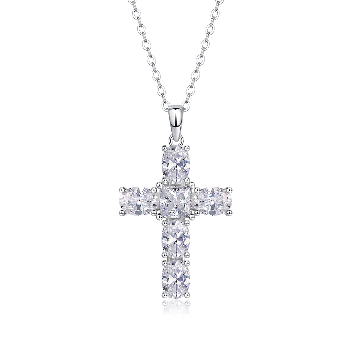 Eternal Faith – Moissanite Cross Necklace
A symbol of grace and brilliance. This elegant cross pendant is crafted with top-quality Moissanite stones, offering a stunning sparkle that stands the test of time.