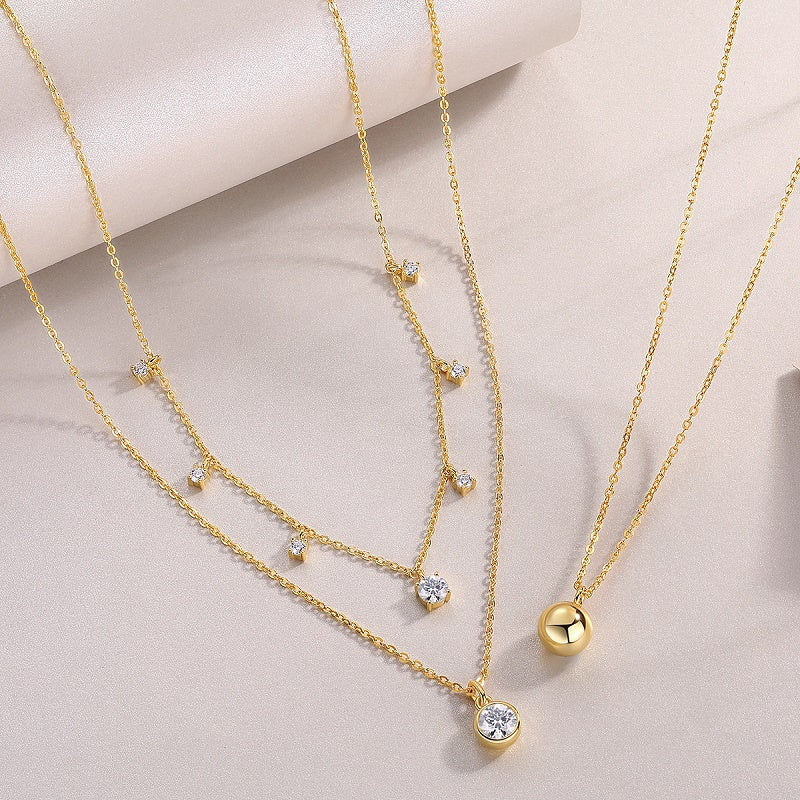 1ct Moissanite Gold Necklace