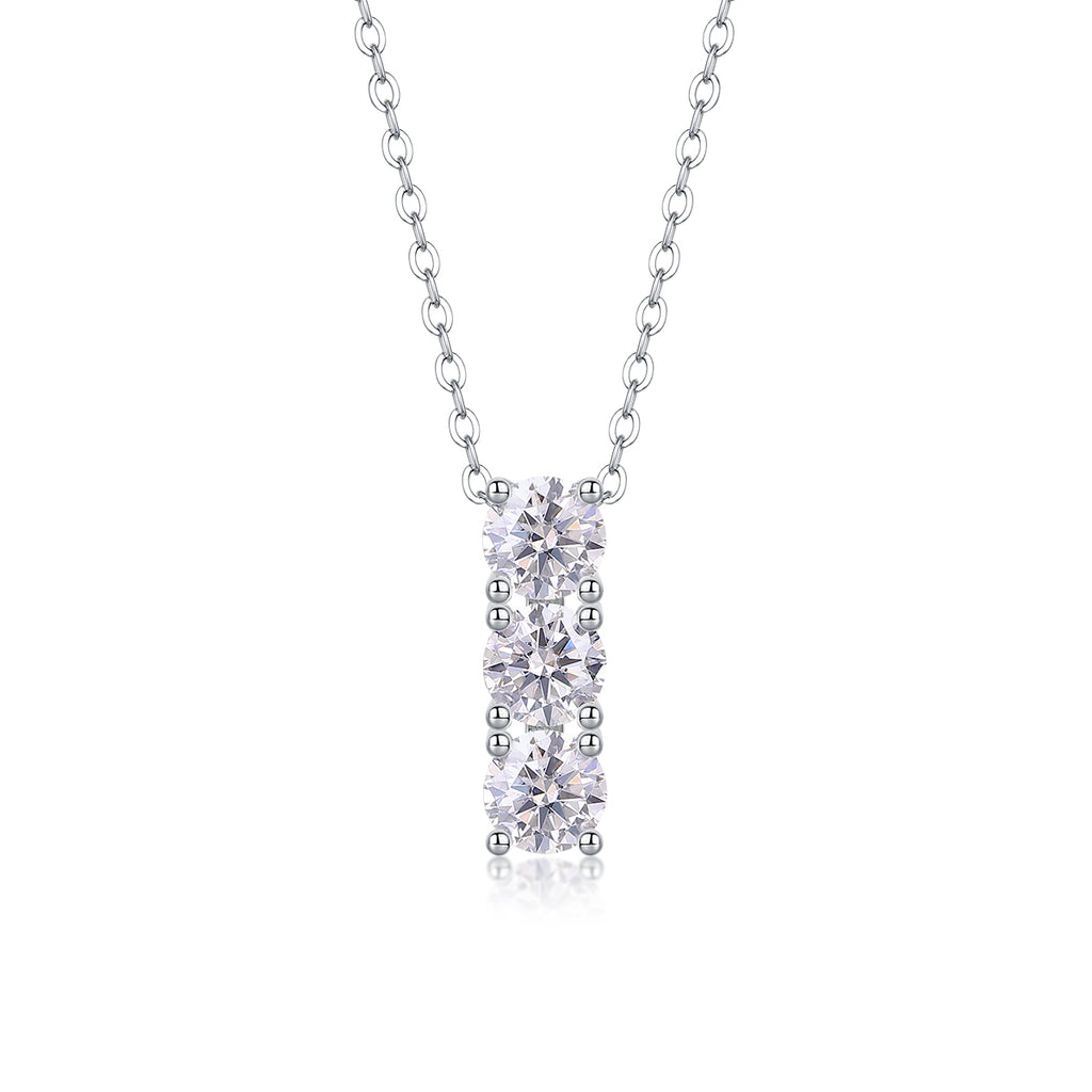 Fashionable Light Luxury Necklace Set with 0.05ct Premium Moissanite, Platinum-Plated S925 Silver