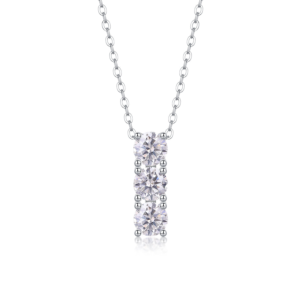 Fashionable Light Luxury Necklace Set with 0.05ct Premium Moissanite, Platinum-Plated S925 Silver