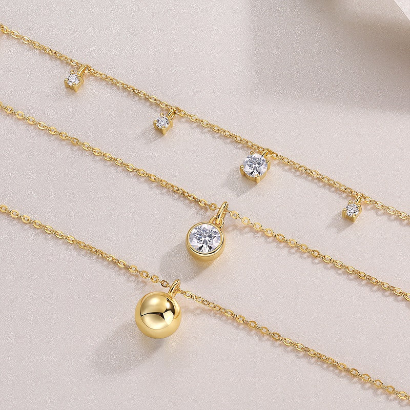 1ct Moissanite Gold Necklace