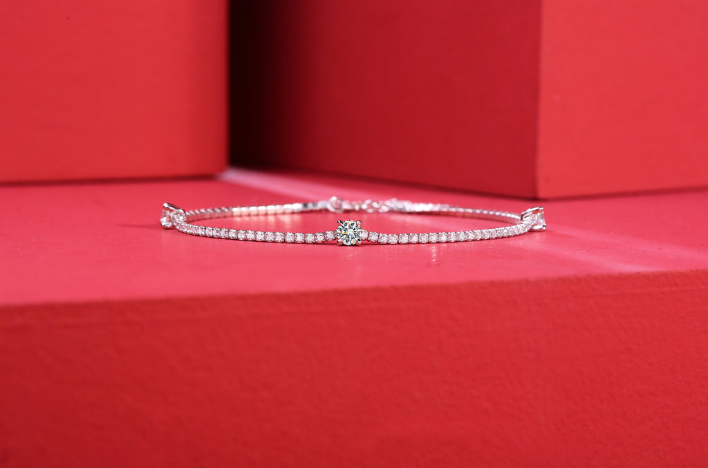 Top-quality Moissanite Fashionable Light Luxury Jewelry Silver Bracelet S925 Silver