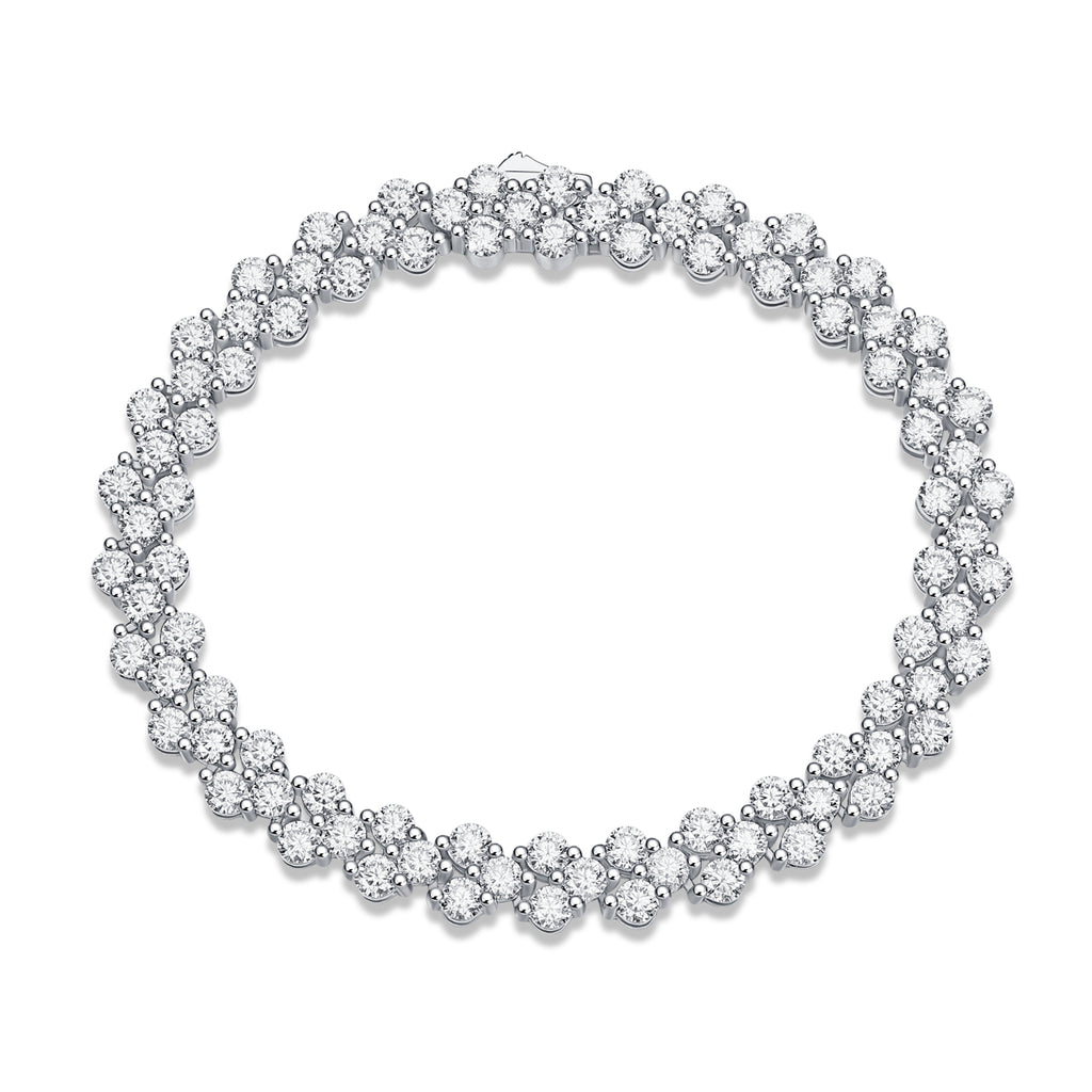 Fashionable Light Luxury Moissanite Bracelet | Platinum Plated S925 Silver
💎