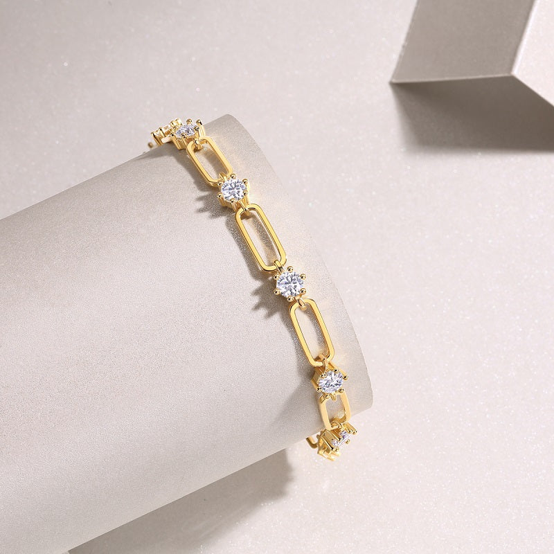 Luxurious Fashion Moissanite Light Luxury Bracelet | Gold Plated S925 Silver 💎