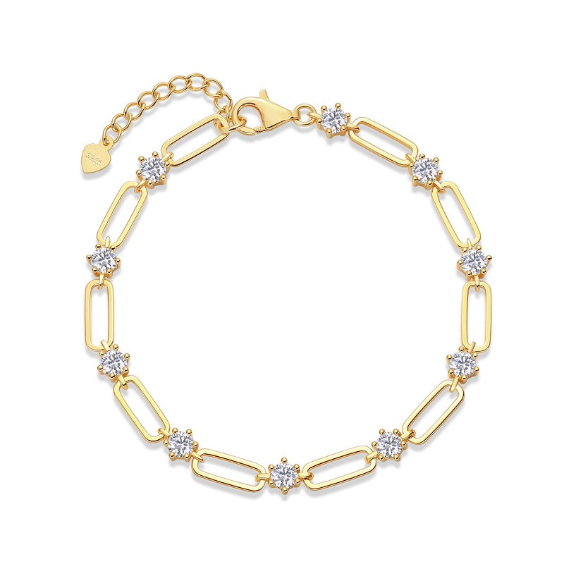 Luxurious Fashion Moissanite Light Luxury Bracelet | Gold Plated S925 Silver 💎