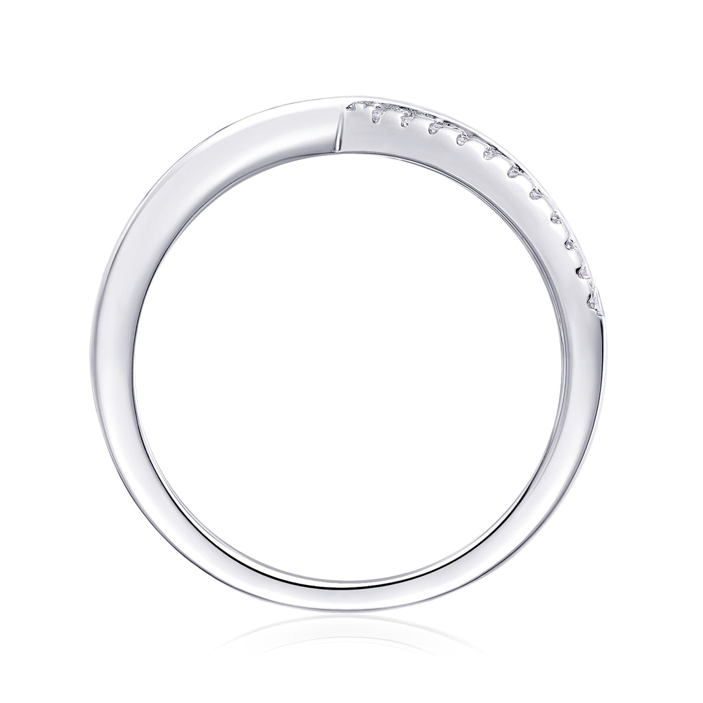 "Intersection" Moissanite Wedding Ring | Platinum Plated S925 💍💎