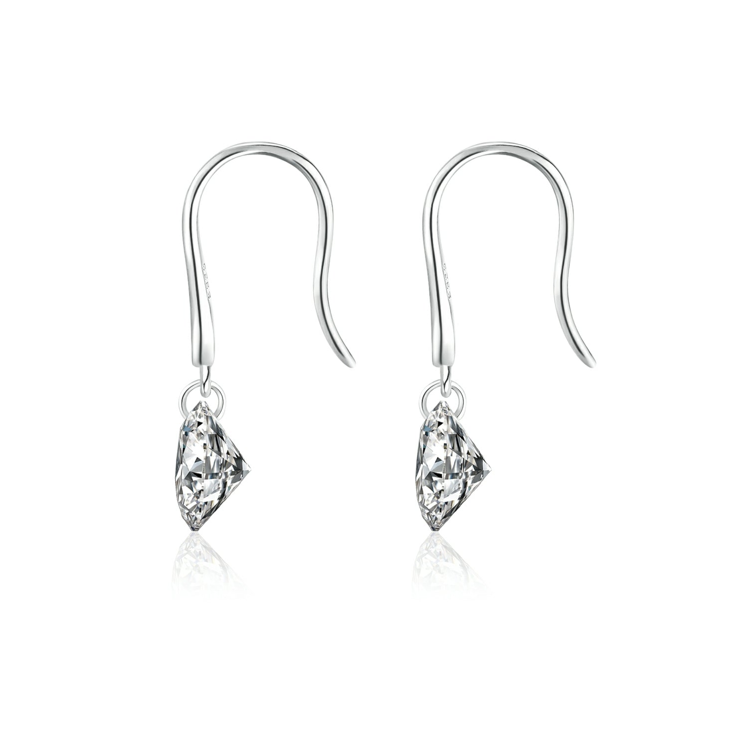 Top-quality Moissanite Luxury And Fashionable Light Luxury Jewelry Silver Stud Earrings S925 Silver Plated Platinum