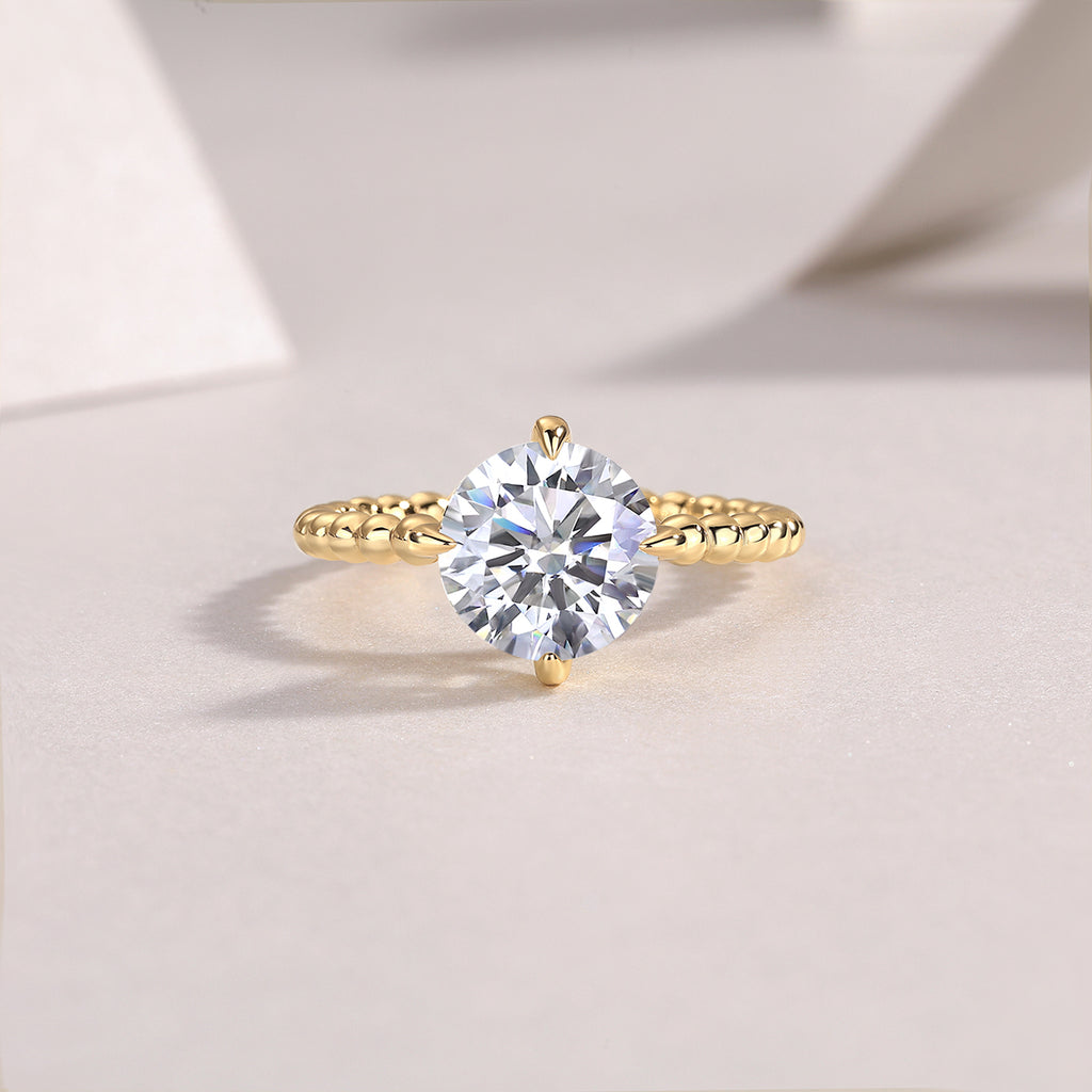 Forget-Me-Not" Luxury 3-Carat Moissanite Wedding Ring | Gold Plated S925 Silver
