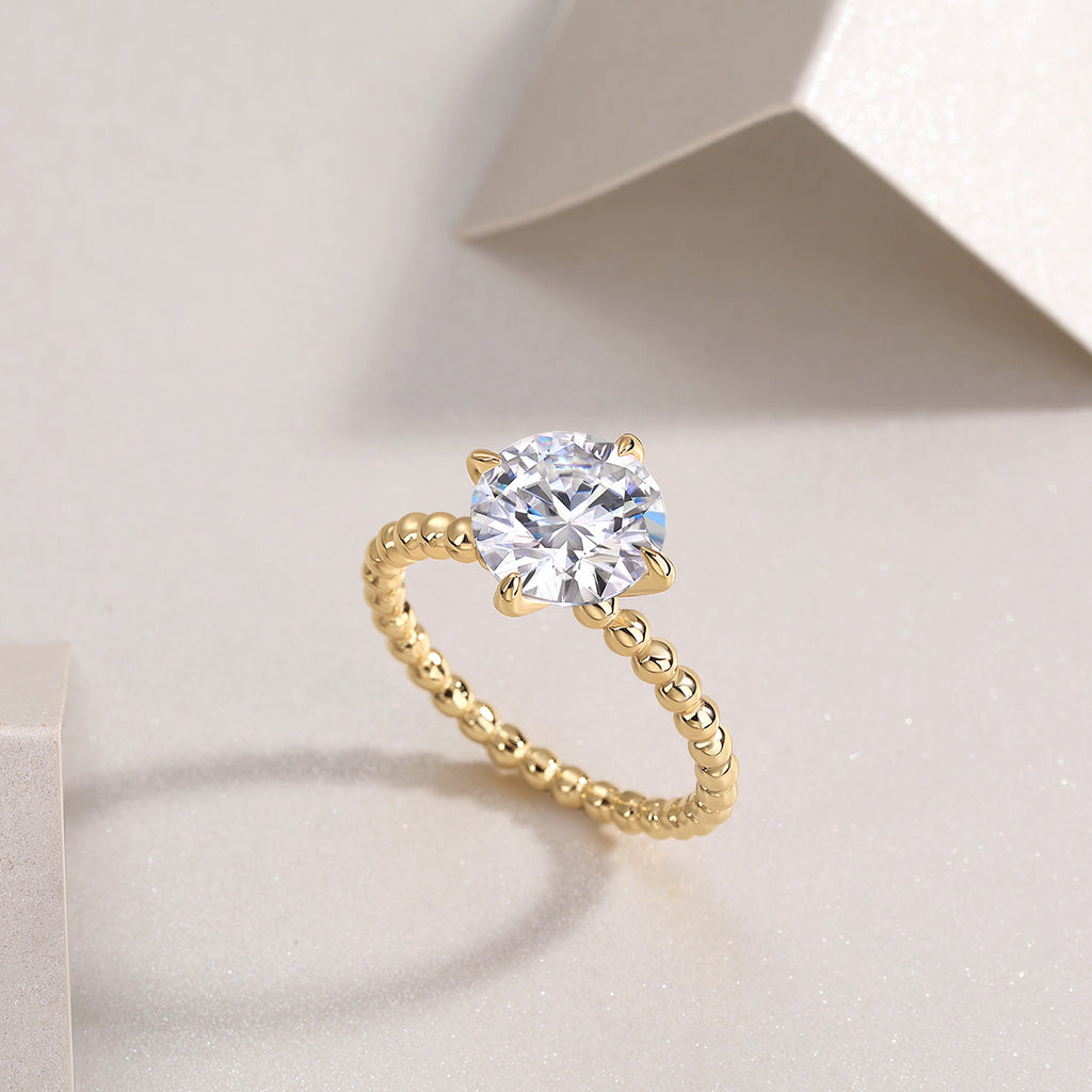 Forget-Me-Not" Luxury 3-Carat Moissanite Wedding Ring | Gold Plated S925 Silver