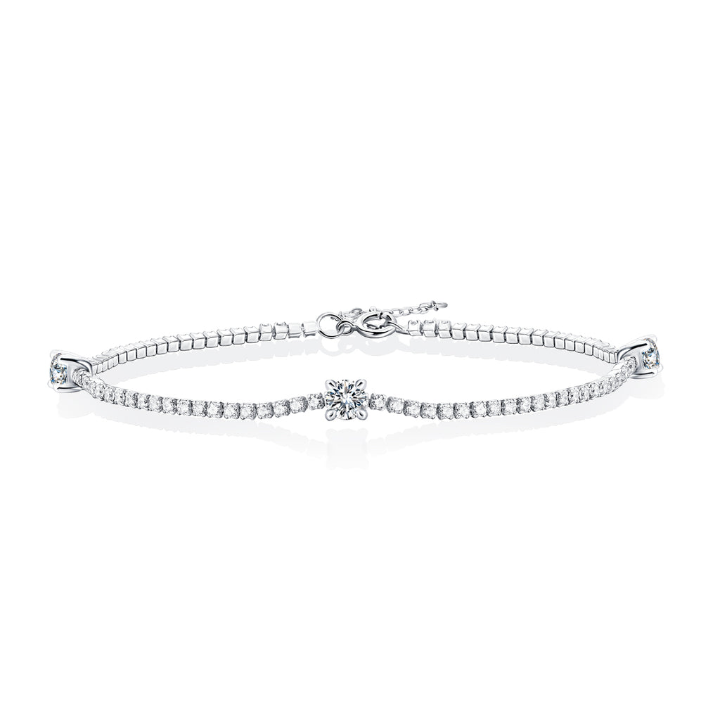 Top-quality Moissanite Fashionable Light Luxury Jewelry Silver Bracelet S925 Silver