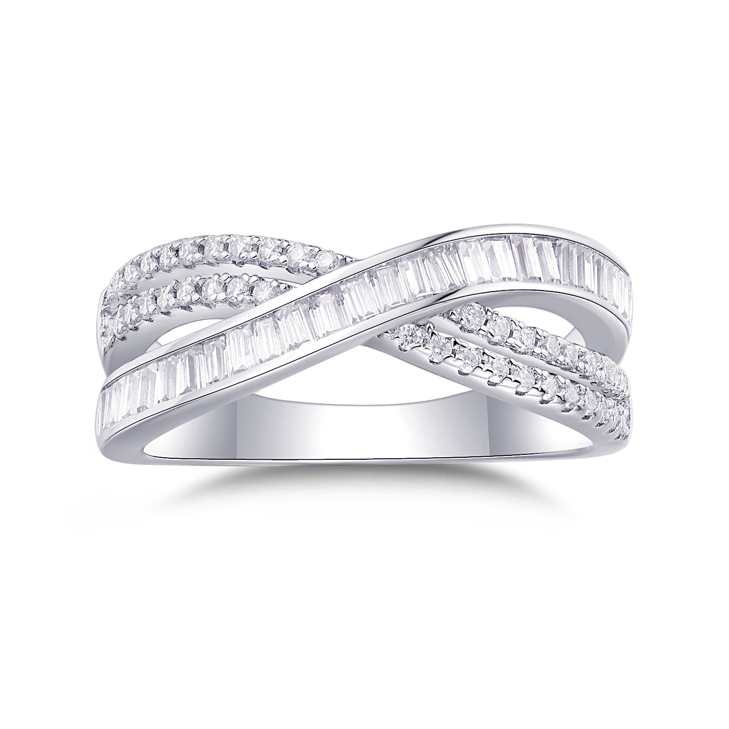 "Intersection" Moissanite Wedding Ring | Platinum Plated S925 💍💎