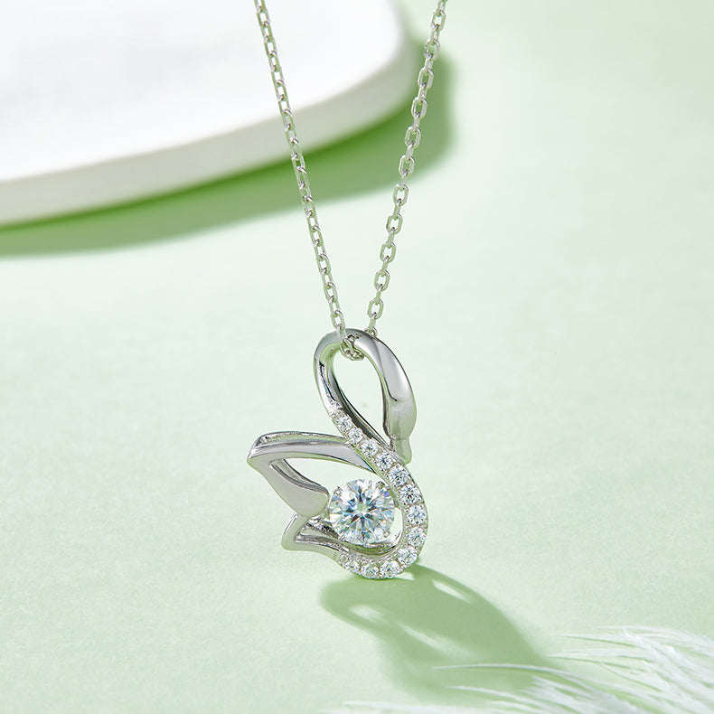 Luxury Moissanite & Platinum Plated S925 Pendant 🦢💎